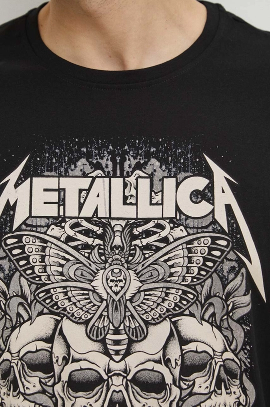 T-shirt bawełniany męski Metallica kolor czarny Męski