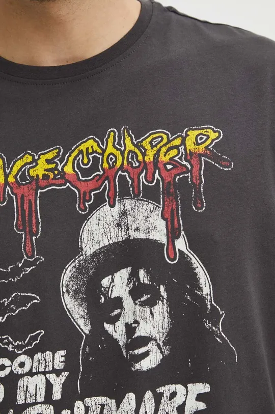 T-shirt bawełniany męski Alice Cooper kolor szary