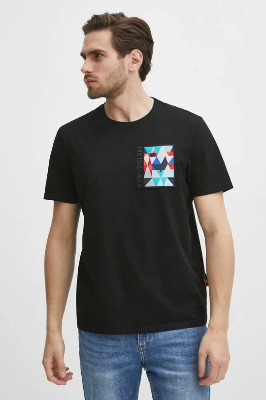 T-shirt bawełniany męski z kolekcji Jerzy Nowosielski x Medicine kolor czarny czarny