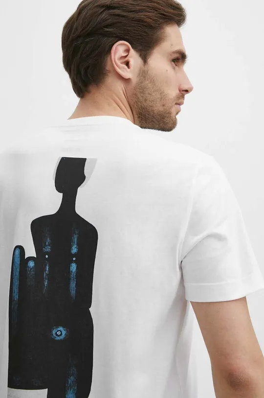 T-shirt bawełniany męski z kolekcji Jerzy Nowosielski x Medicine kolor biały biały