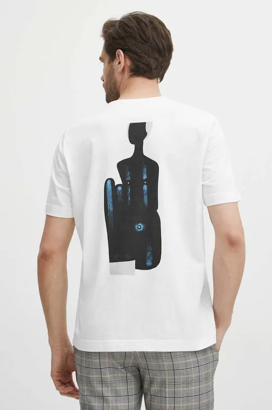 T-shirt bawełniany męski z kolekcji Jerzy Nowosielski x Medicine kolor biały Męski