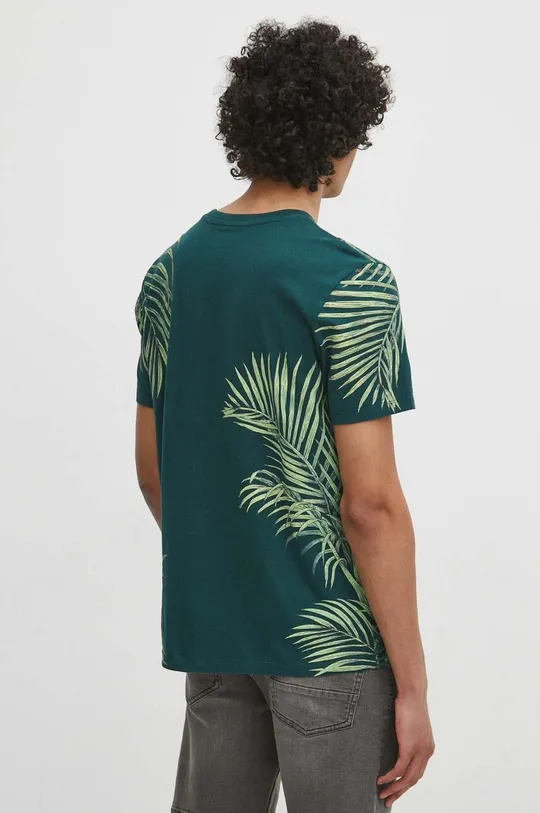 Bavlnené tričko pánsky zelená farba tyrkysová