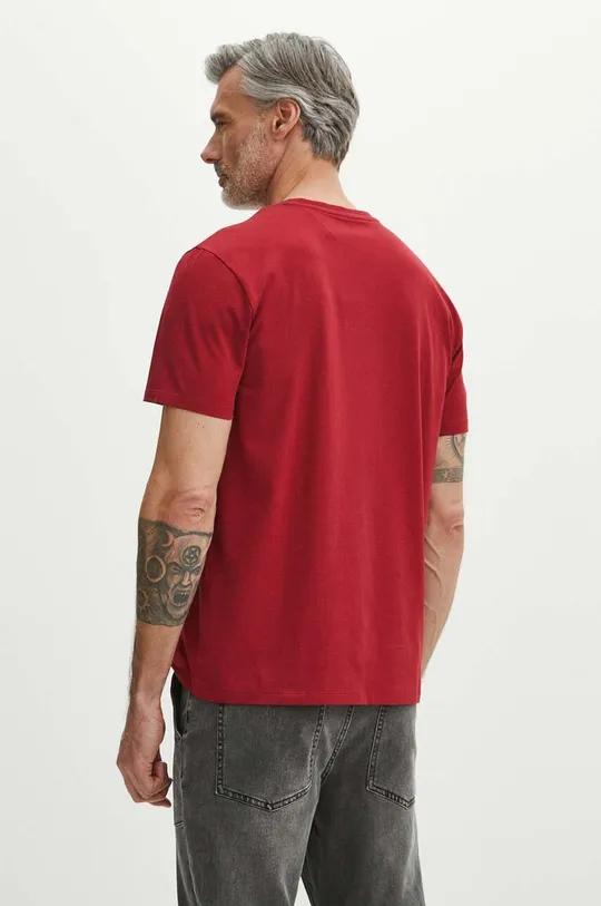 Bavlnené tričko pánsky červená farba 95 % Bavlna, 5 % Elastan