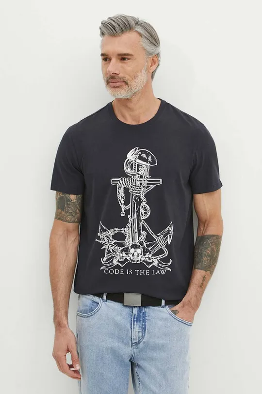 mornarsko plava Pamučna majica Medicine Muški