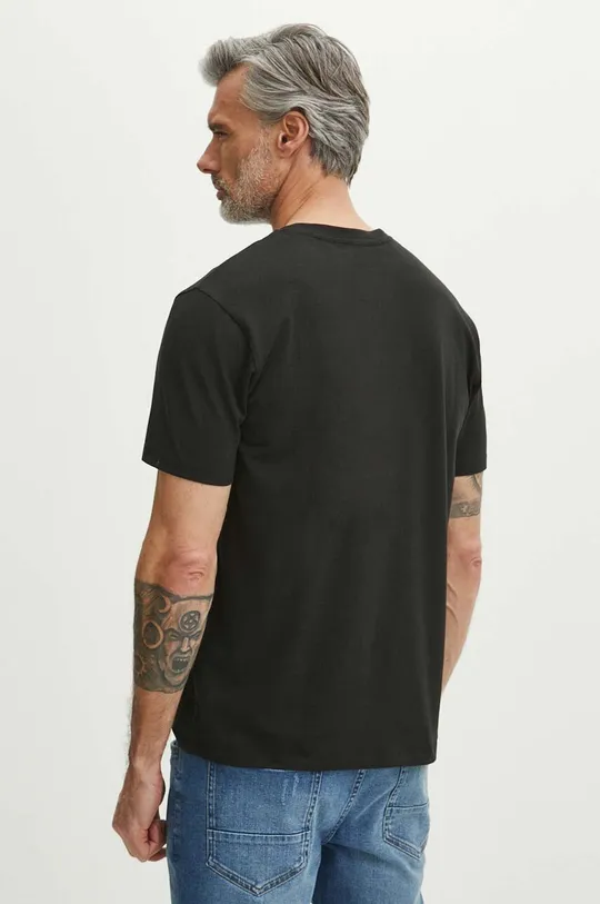 černá Bavlněné tričko pánské s příměsí elastanu z kolekce Jane Tattersfield x Medicine černá barva