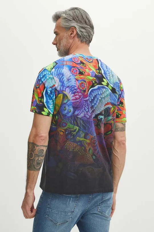 multicolor T-shirt bawełniany męski z domieszką elastanu z kolekcji Jane Tattersfield x Medicine kolor multicolor