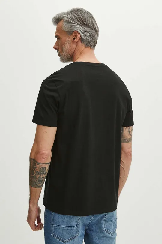 čierna Bavlnené tričko pánsky čierna farba