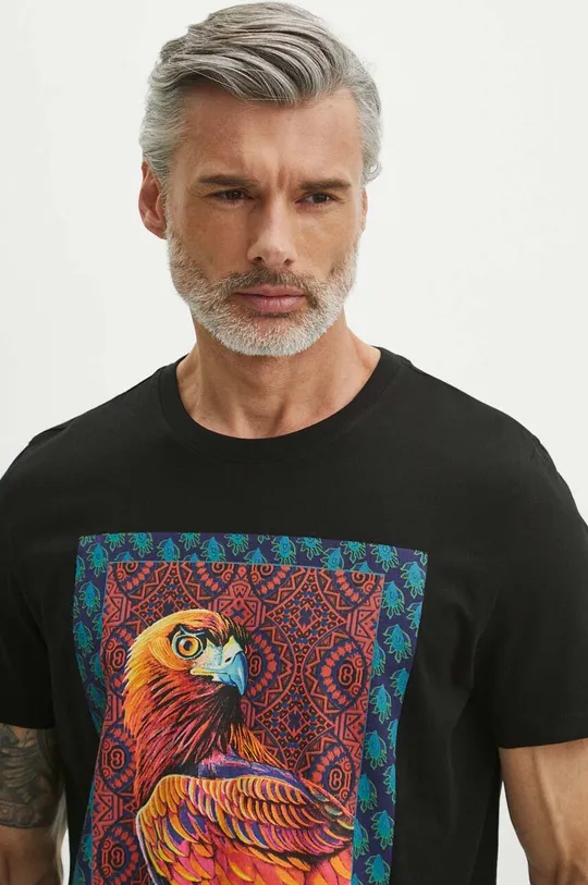 T-shirt bawełniany męski z kolekcji Jane Tattersfield x Medicine kolor czarny Męski