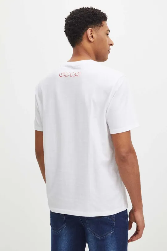 T-shirt bawełniany męski Garfield kolor biały 100 % Bawełna