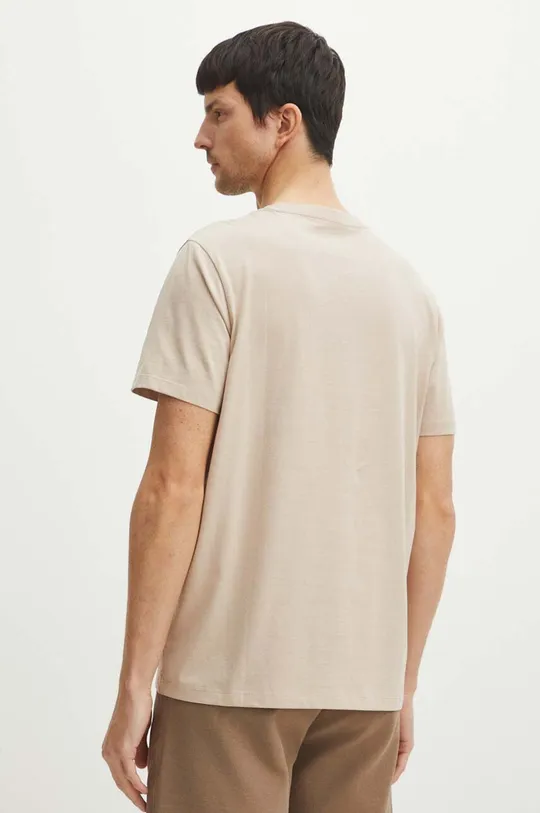 Bavlněné tričko pánské s potiskem béžová barva <p>100 % Bavlna</p>
