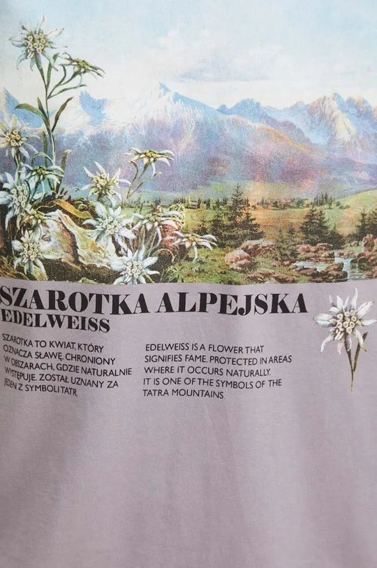 T-shirt bawełniany męski z kolekcji Tatrzański Park Narodowy x Medicine kolor fioletowy