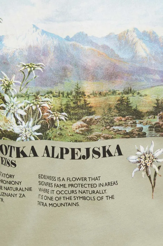 Bavlnené tričko pánske z kolekcie Tatra National Park x Medicine zelená farba