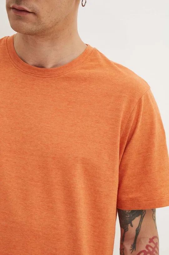 T-shirt męski melanżowy kolor pomarańczowy Męski