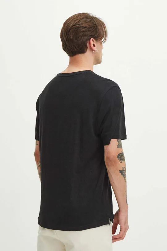 Ľanové tričko pánsky čierna farba 100 % Ľan