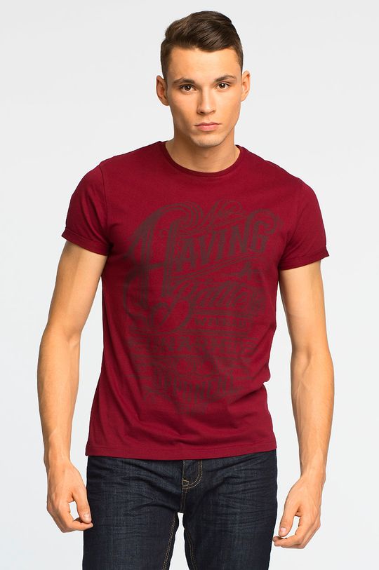 mahoniowy T-shirt Witczak brązowy Męski