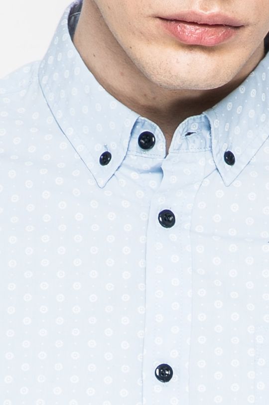 Koszula męska w drobny wzór niebieska jasny niebieski