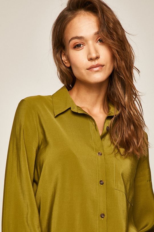 Koszula damska z kieszonką zielona Damski