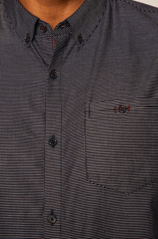 Koszula męska z wzorzystej tkaniny granatowa granatowy