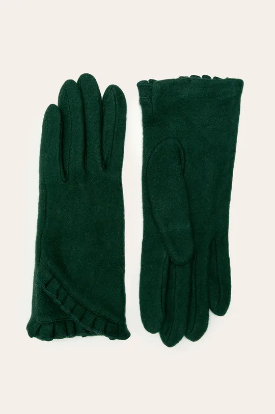 turkusowy Rękawiczki damskie z falbanką zielone Damski