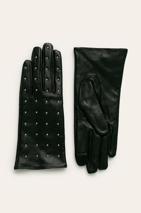 czarny Rękawiczki damskie skórzane touch screen czarne Damski