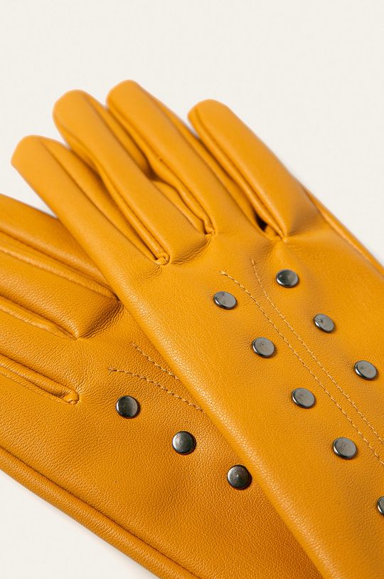 Rękawiczki damskie żółte bursztynowy