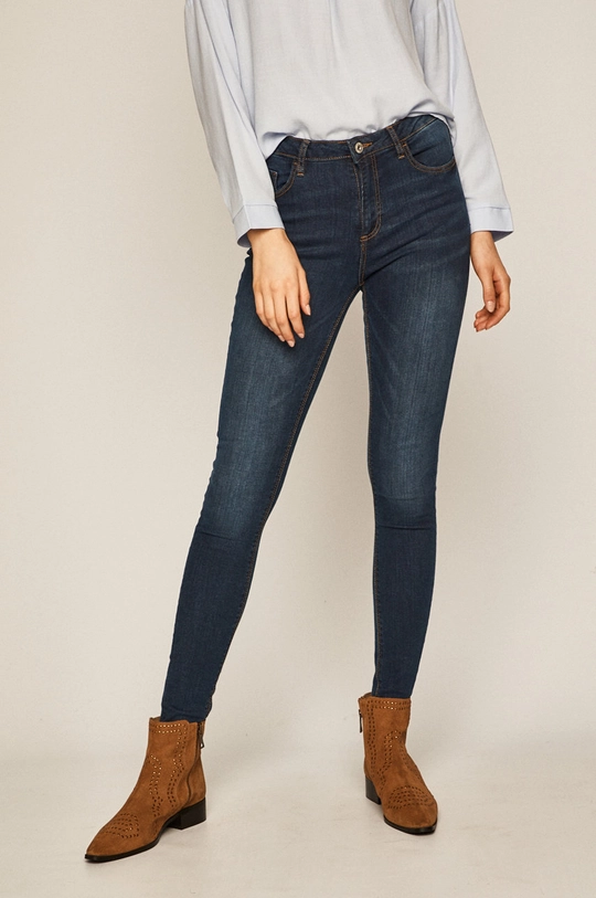 niebieski Jeansy damskie skinny niebieskie Damski