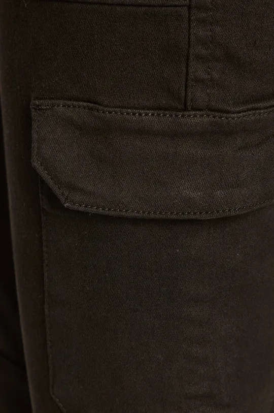 czarny Spodnie damskie z kieszeniami cargo czarne