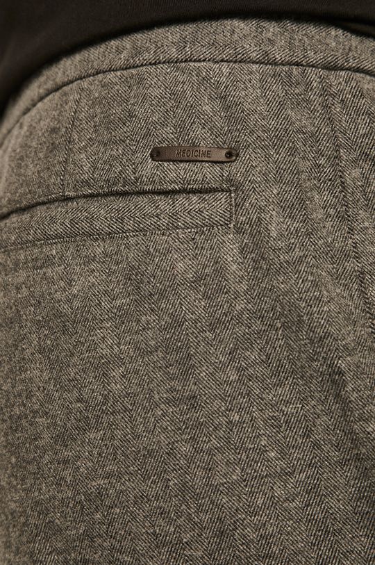 szary Spodnie męskie ściągane troczkami szare