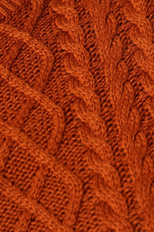 brązowy Sweter damski z warkoczowym splotem brązowy