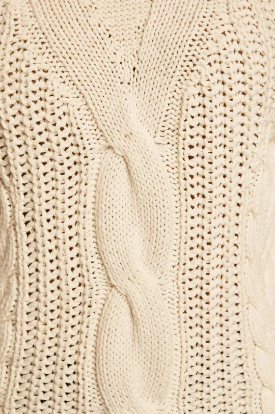 Sweter damski z frędzlami kremowy