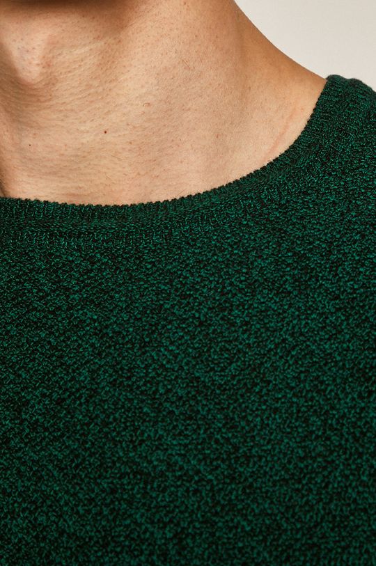 Sweter męski z okrągłym dekoltem zielony