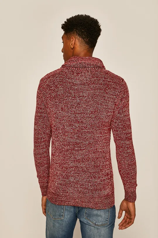 Sweter męski z podwyższonym kołnierzem czerwony  Materiał zasadniczy: 100 % Bawełna