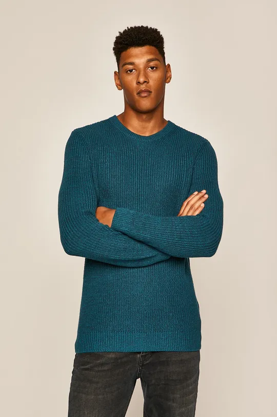turkusowy Sweter męski niebieski