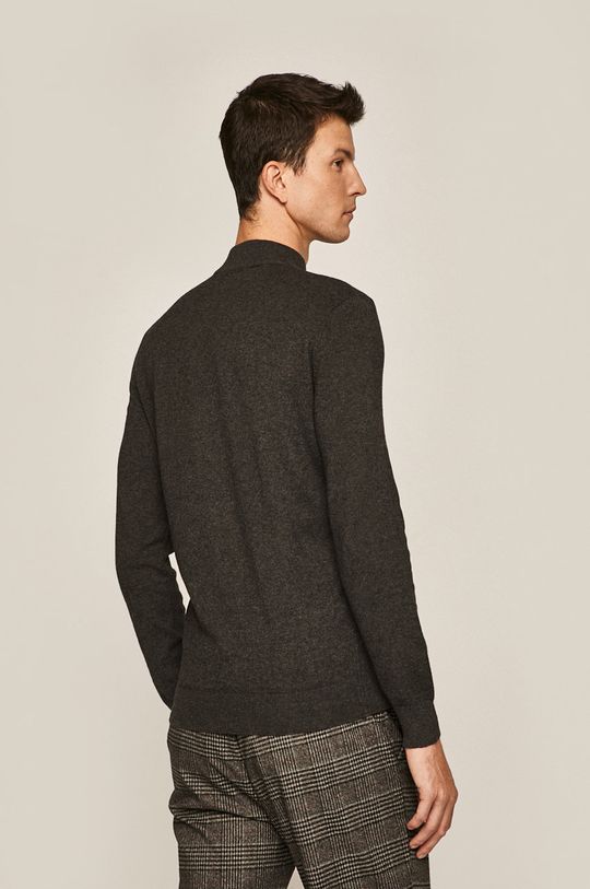 Sweter męski wełniany szary  50 % Bawełna, 50 % Wełna