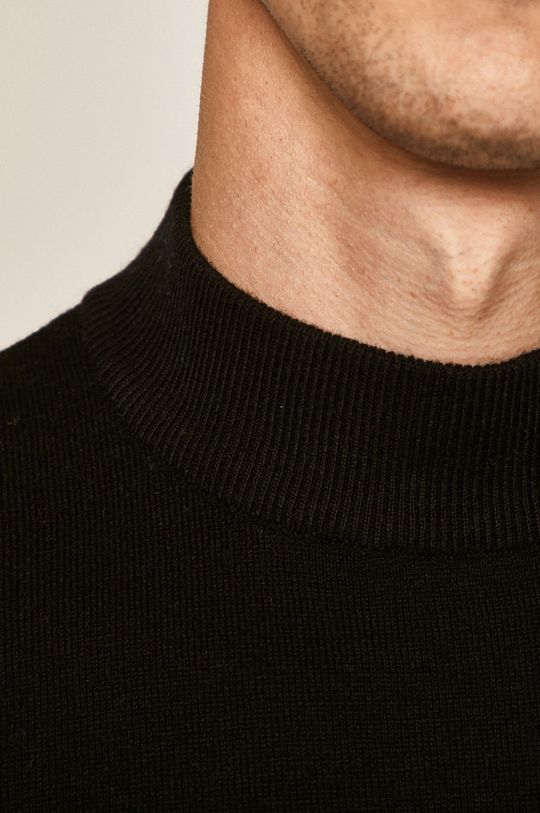 Sweter męski wełniany czarny