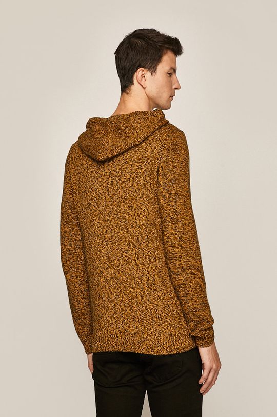 Sweter męski z kapturem żółty  100 % Bawełna