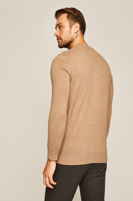 Sweter męski wełniany beżowy  50 % Bawełna, 50 % Wełna