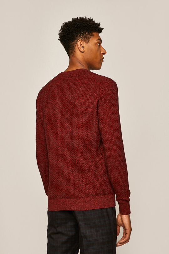 Sweter męski z okrągłym dekoltem czerwony  100 % Bawełna