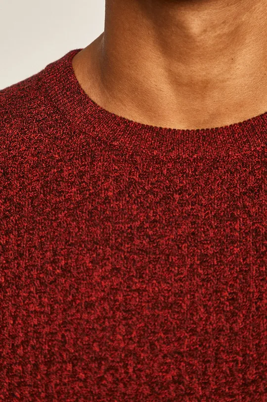 Sweter męski z okrągłym dekoltem czerwony Męski
