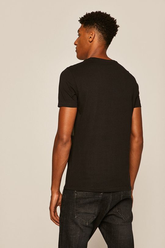 T-shirt męski czarny  100 % Bawełna