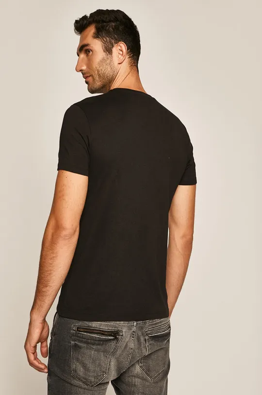 T-shirt męski z nadrukiem czarny  100 % Bawełna