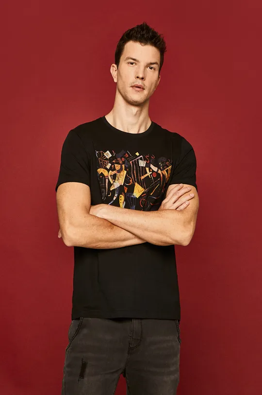 czarny T-shirt męski by Wassily Kandinsky czarny Męski