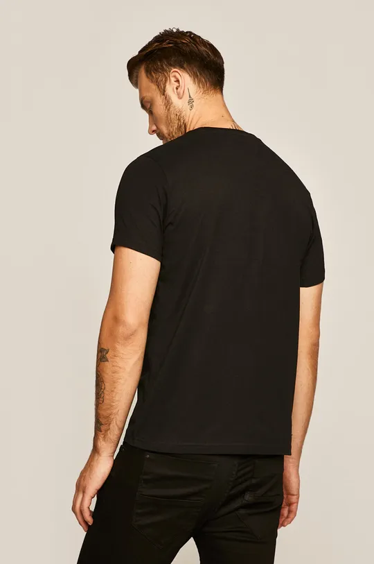 T-shirt męski z nadrukiem Music Wall czarny  100 % Bawełna