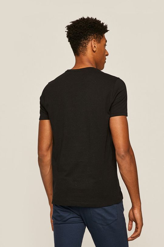 T-shirt męski z nadrukiem czarny  100 % Bawełna