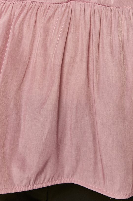 Bluzka damska ze spiczastym dekoltem różowa Damski