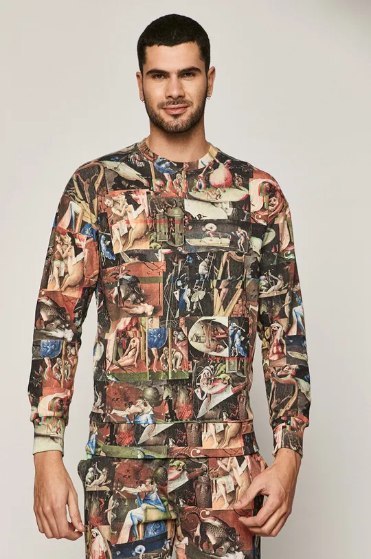 multicolor Bluza męska bawełniana z motywem malarskim Męski