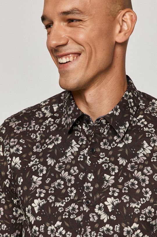 Koszula męska w kwiaty bordowa