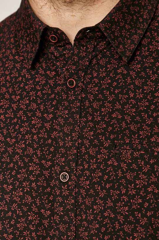 Bawełniana koszula męska w drobny wzór czarny