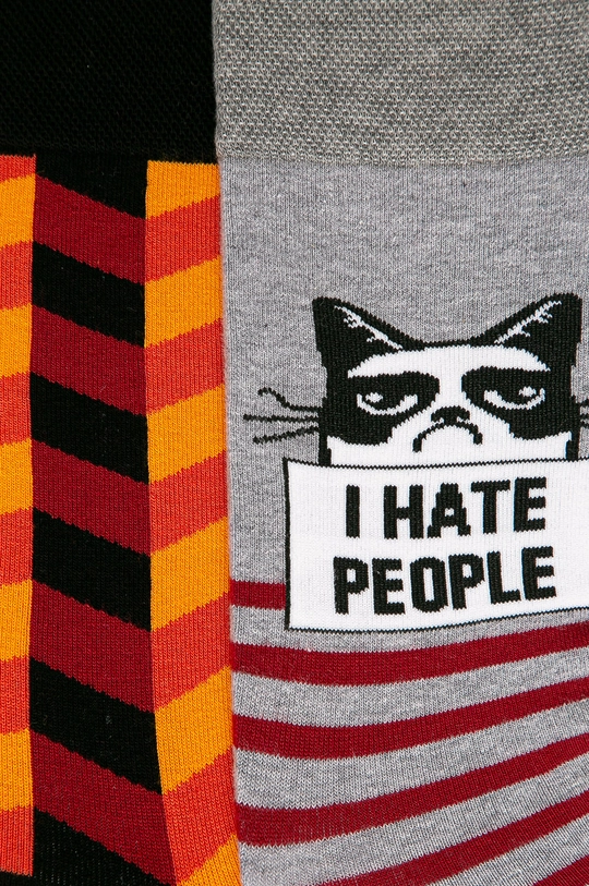 Skarpetki męskie z napisem I hate people (2-PACK) multicolor