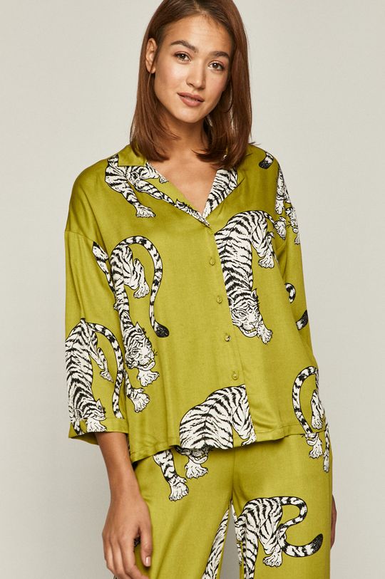 Piżama damska w tygrysy zielona żółto - zielony